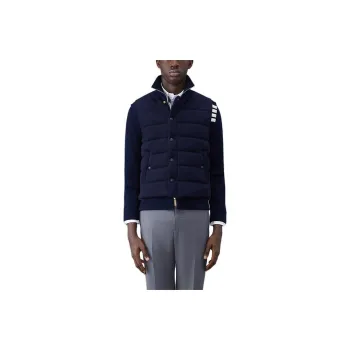 THOM BROWNE Padded Press Stud Ribbed Jacket