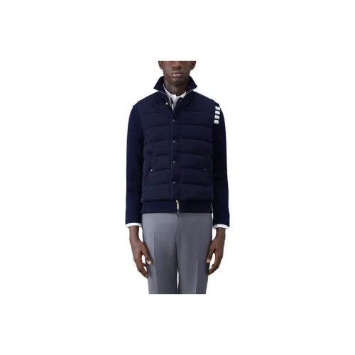 THOM BROWNE Padded Press Stud Ribbed Jacket