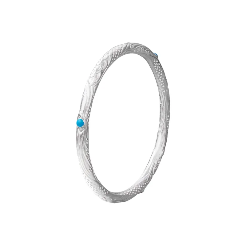 Shunqin Silver Building 999 Fine Silver Bangles Unisex-7