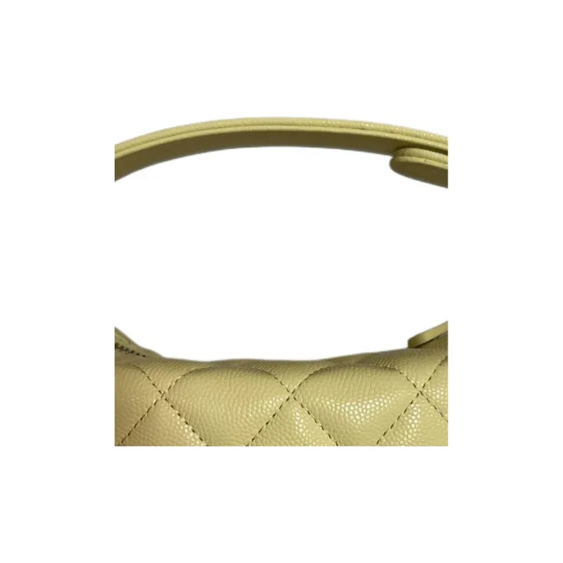 CHANEL Cow Leather Handbag Small Size Women's Yellow-3