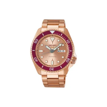 SEIKO 5 Sports Collection Automatic Mechanical Movement Stainless Steel Strap Watch 42.5mm Men's Watches Gold Dial