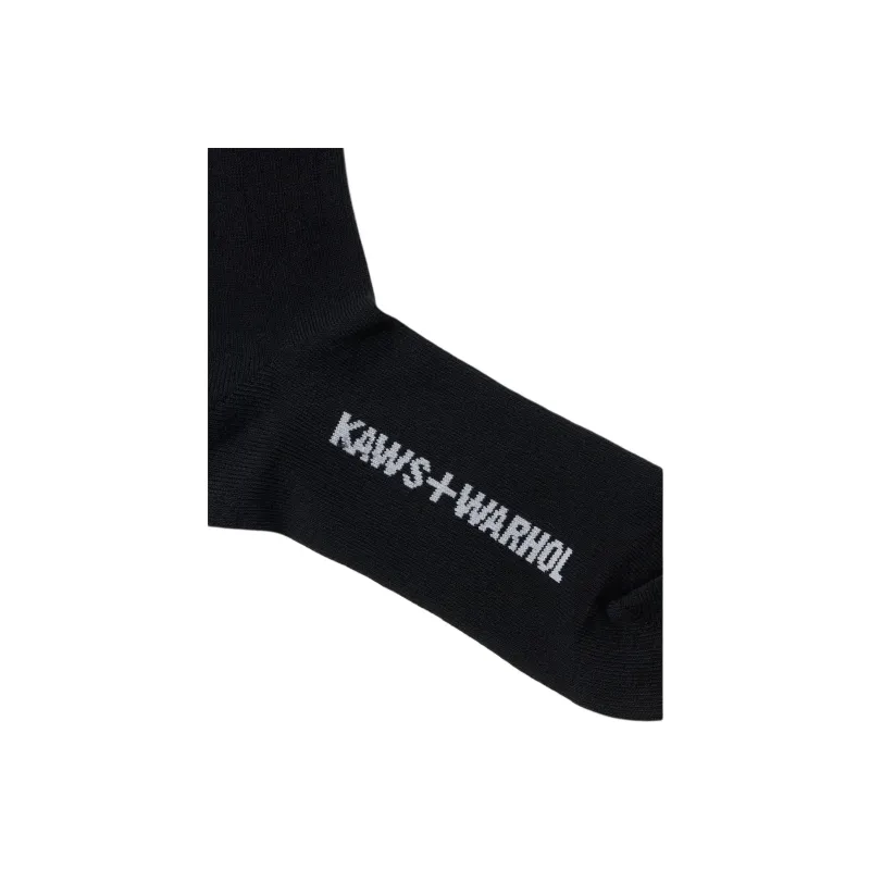 UNIQLO KAWS X WARHOL Collaboration Mid Calf Socks Unisex 1 Pack Black-2