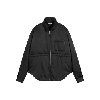 PCMY x Genesiszero Solid Color Stand Collar Loose Fit Puffer Jacket Unisex Black