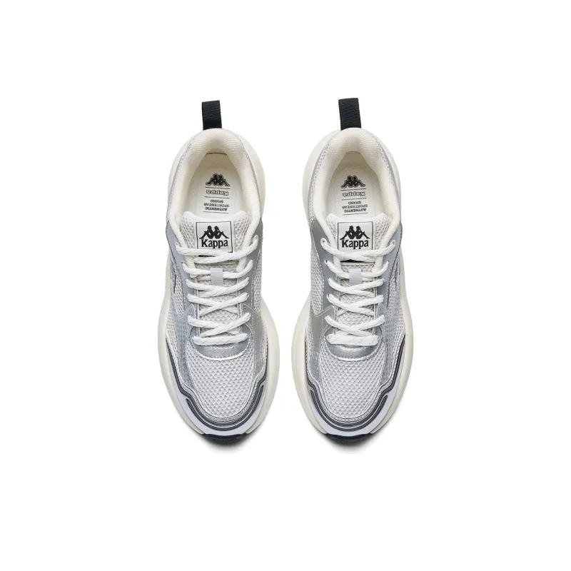 Kappa Anti-Slip Wear-Resistant Low-Top Chunky Sneakers Women's Silver-3