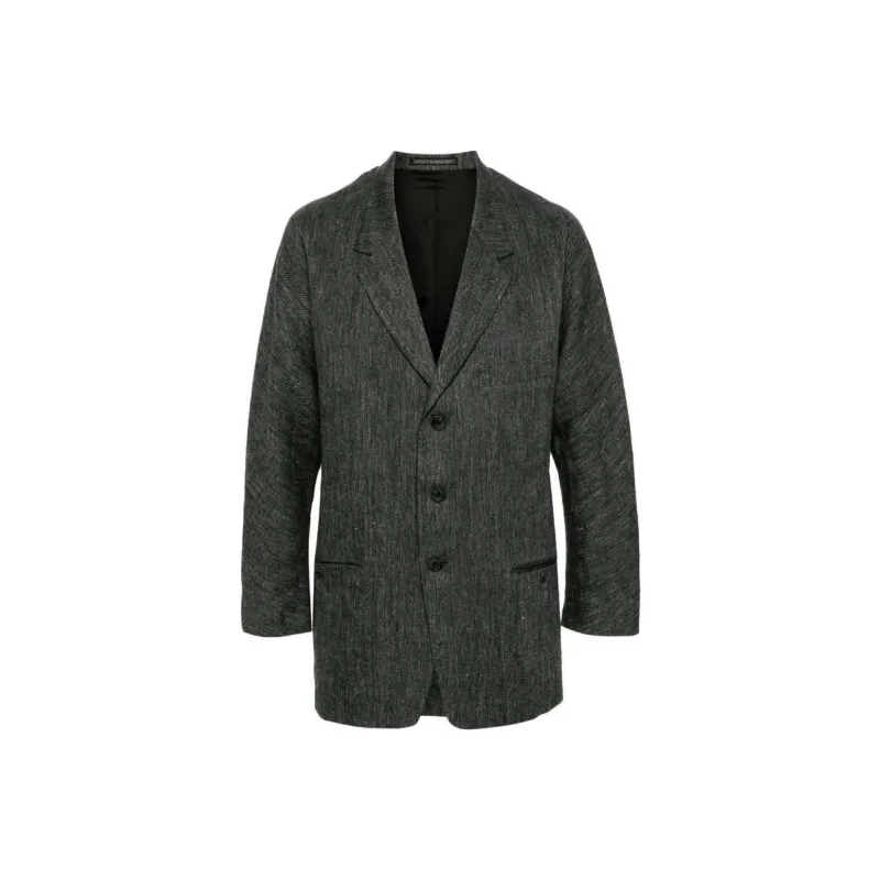 Yohji Yamamoto Pour Homme W-Raglan Linen Blazer-0