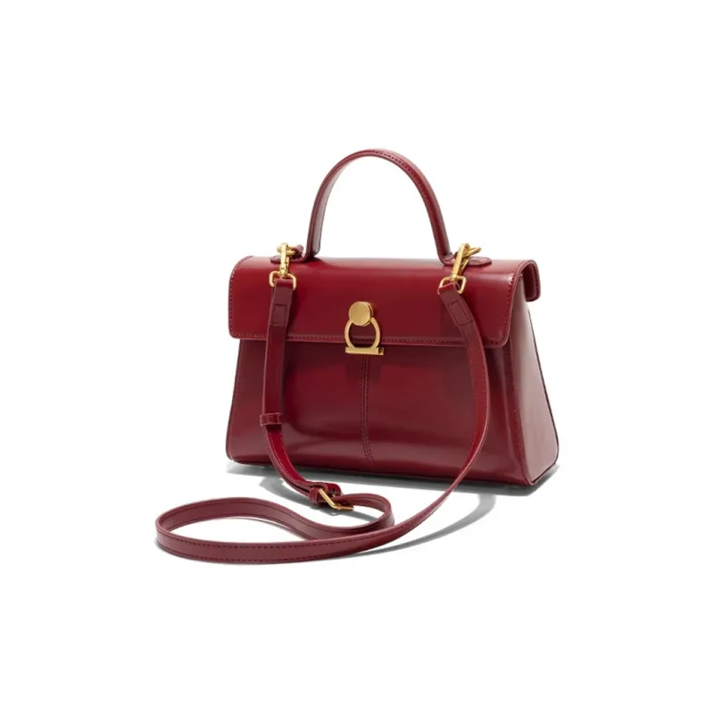 CLEVER& KETCH PU Shoulder Bag, Handbag Regular Women's Burgundy-6
