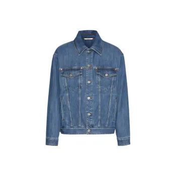 Valentino Buttoned Twill Denim Jacket