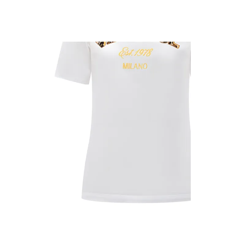 VERSACE Logo-Embroidered Crewneck T-Shirt-3