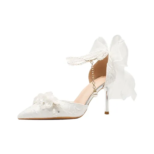 NTOZE Slim Heel High Heels Women's White