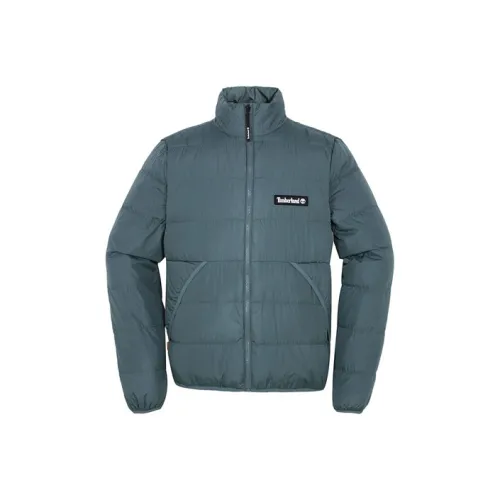 Timberland Solid Color Stand Collar Down Jacket Men's Asphalt Gray