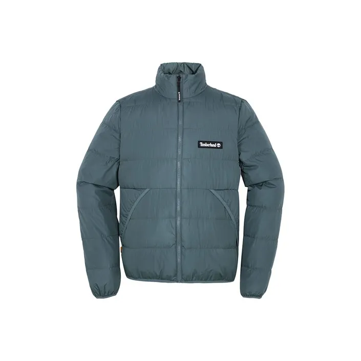 Timberland Solid Color Stand Collar Down Jacket Men's Asphalt Gray-0