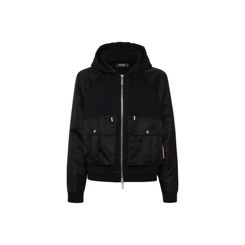 DSQUARED 2 Cropped Relax Fit Utility Hoodie-0