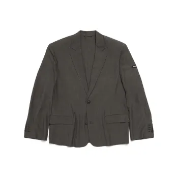 Balenciaga Pinstripe Button Up Blazer