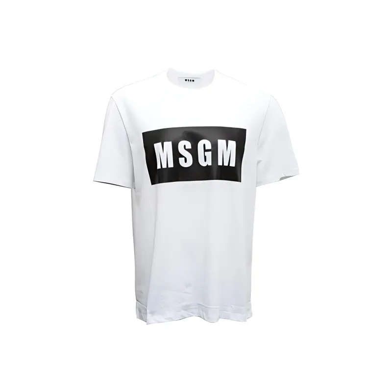 MSGM Logo print Cotton T shirt-0