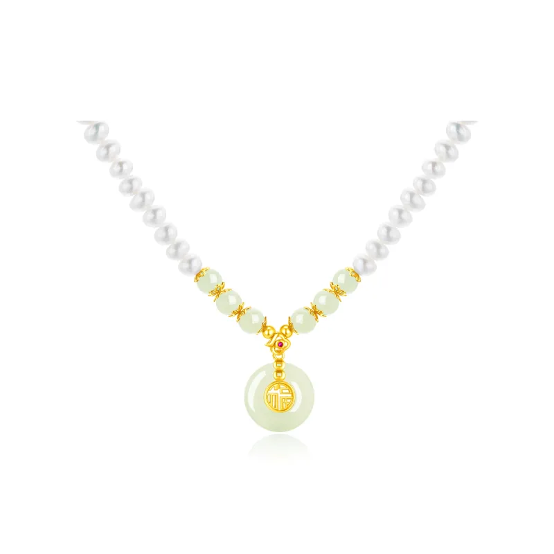 Lao Feng Xiang Pearl Necklaces Women's-0