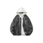Gray Coat+White Sweatshirt