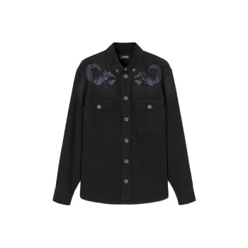 VERSACE Barocco Embroidered Denim Overshirt