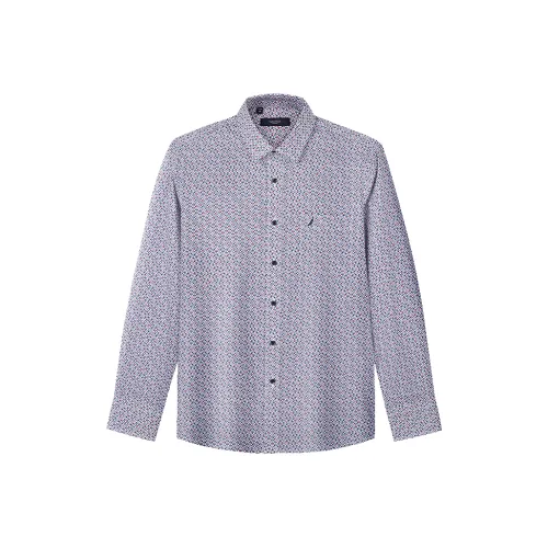 NAUTICA TAILORED 네이비 블루 패턴 남성 셔츠