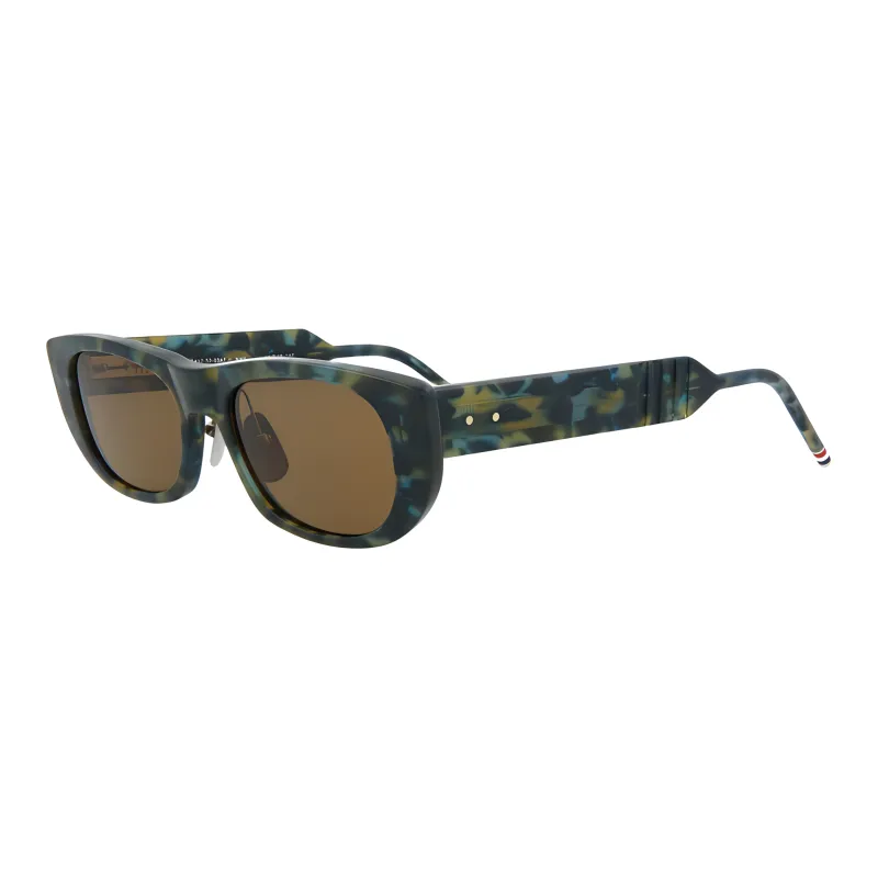 THOM BROWNE Tortoiseshell effect Rectangular frame Sunglasses-0