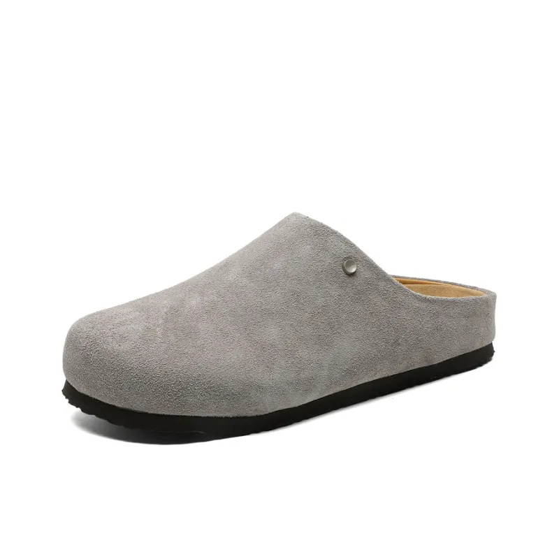 V ZERO FIVE Rubber Sole Metal Leather Patchwork Abrasion Resistant Slip Resistant Closed Toe Slippers Men's-12