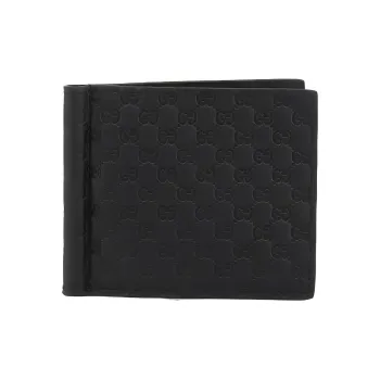 GUCCI Leather Wallet Card Holder Men's Black