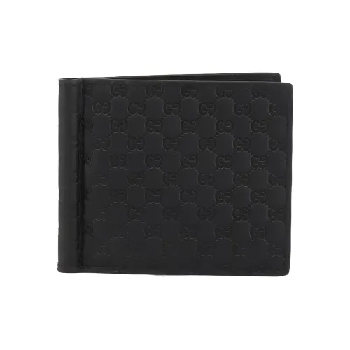 GUCCI Leather Wallet Card Holder Men's Black