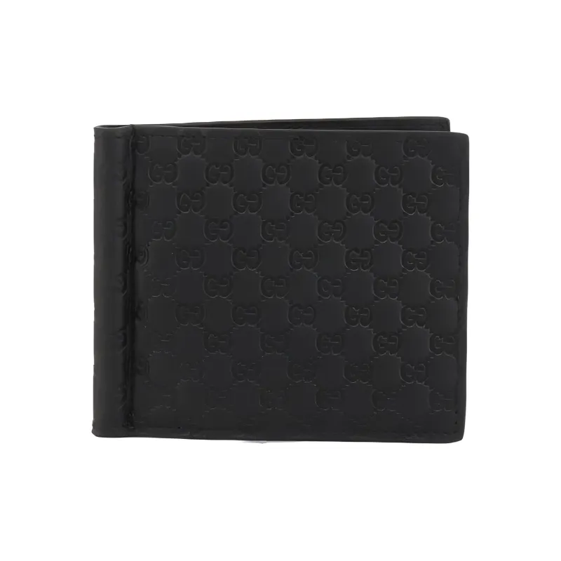 GUCCI Leather Wallet Card Holder Men's Black-0
