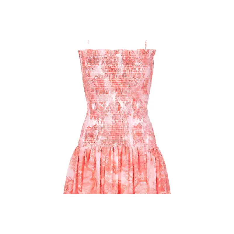 DIOR FW24 Slip Dresses Women's Coral Red-2