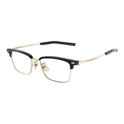 Four Nines Pure Titanium Plate Square Eyeglass Frames Unisex Black Gold