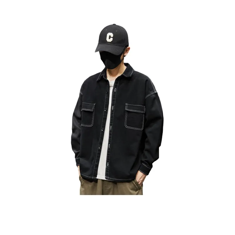 Tonlion Denim Jacket Men's Black-0