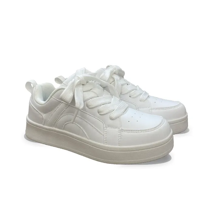 XLAIII Slip Resistant Moisture Wicking Low Top Skateboard Shoes Unisex Pure White-2