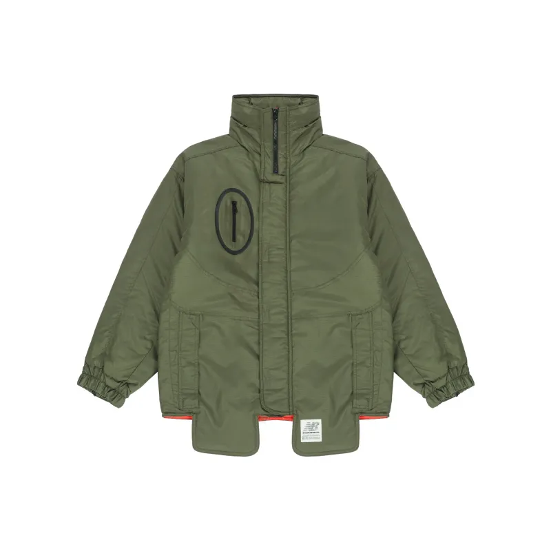 New Balance x Salehe Bembury Solid Color Stand Collar Puffer Jacket Unisex Olive Green-0