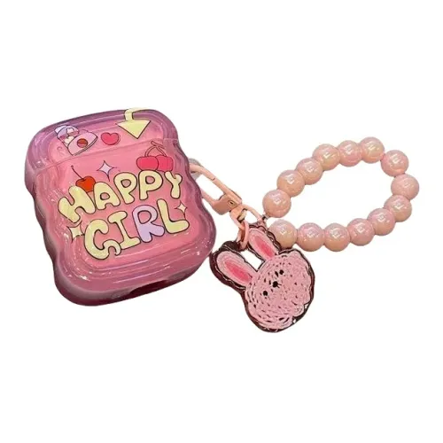 Beams Compatibility Airpods3/Pro/Pro2 Silicone Ins Girlish Heart Shaped Plum Transparent Cherry Happy Headphone Cases