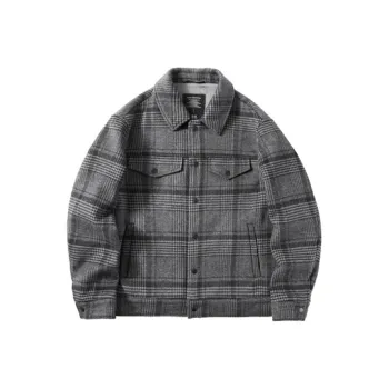 HLA JEANS Jackets Men Medium Gray Plaid 86