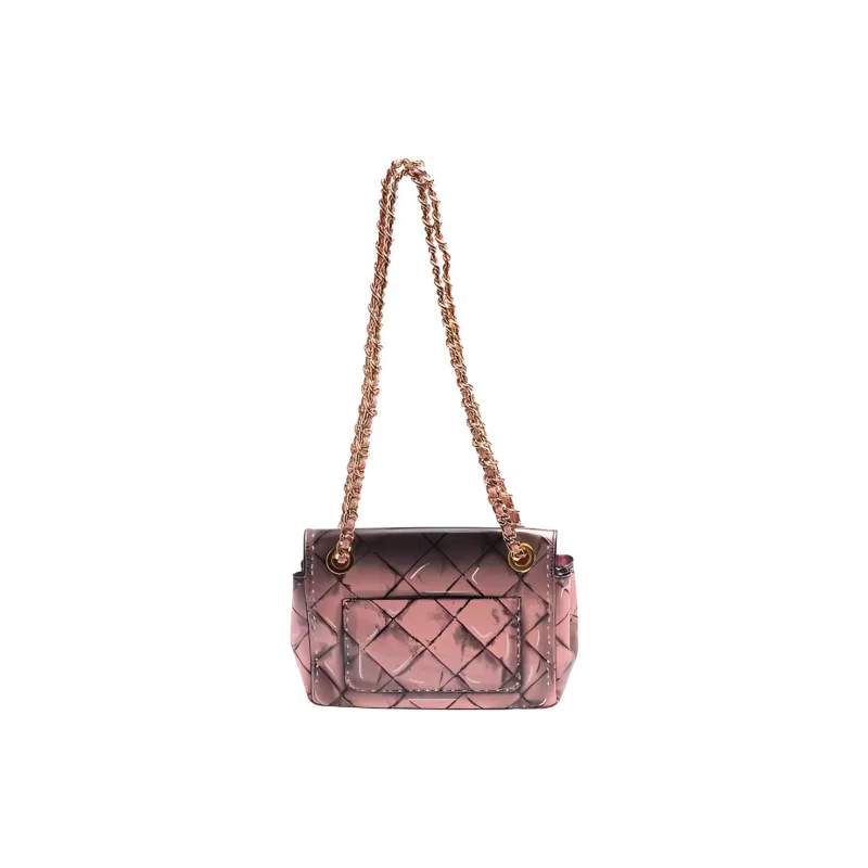MOSCHINO Shiny Cow Leather Crossbody Bag Shoulder Bag Women's Pink-1