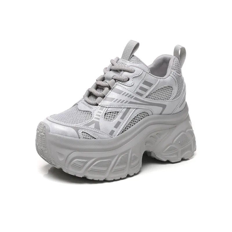 NRDROFFICIAL Cushioning Abrasion Resistant Lightweight Slip Resistant Low Top Chunky Sneakers Women's-5