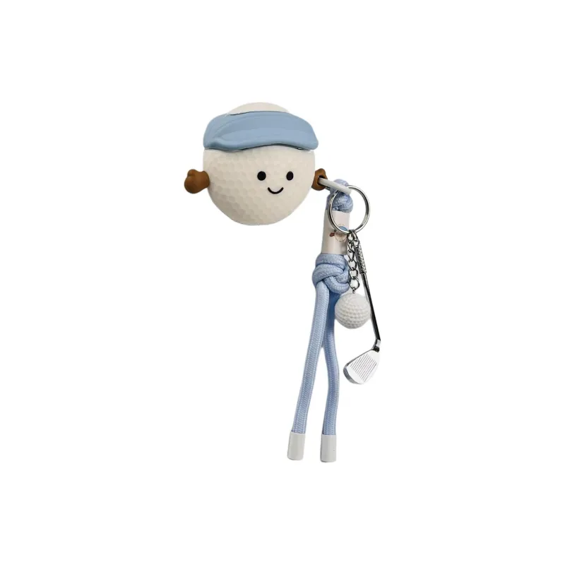Sopi Compatibility With Apple AirPods 4/2/3/AirPods Pro/Pro 2 Silicone Golf Ball Character Lanyard Headphone Cases-1