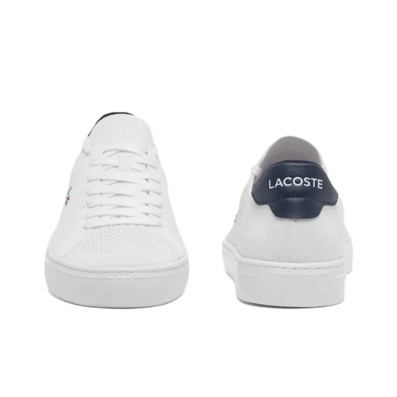 LACOSTE Anti Slip Wear Resistant Low Top Skateboard Shoes Men's White-2