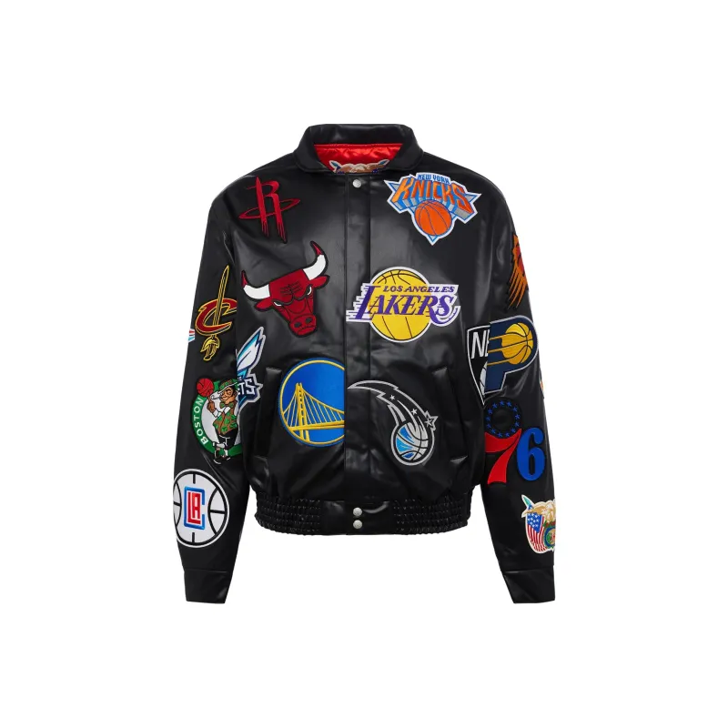 JEFF HAMILTON X Nba Collage Vegan Leather Jacket-7