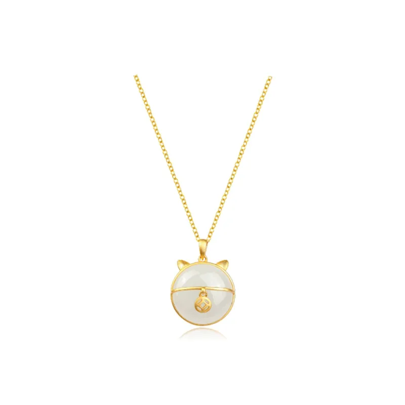BNNYW Glass Cat Eye Necklaces Women's-0
