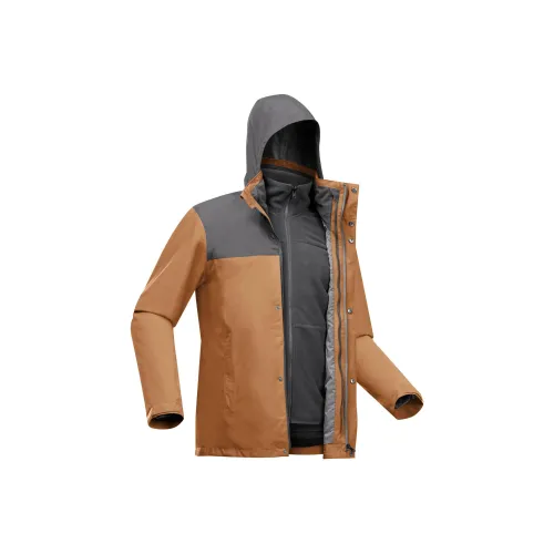 DECATHLON SUPERFIT And Breathable Warm Windbreaker Jacket Men's Dark Umber/Carbon Gray