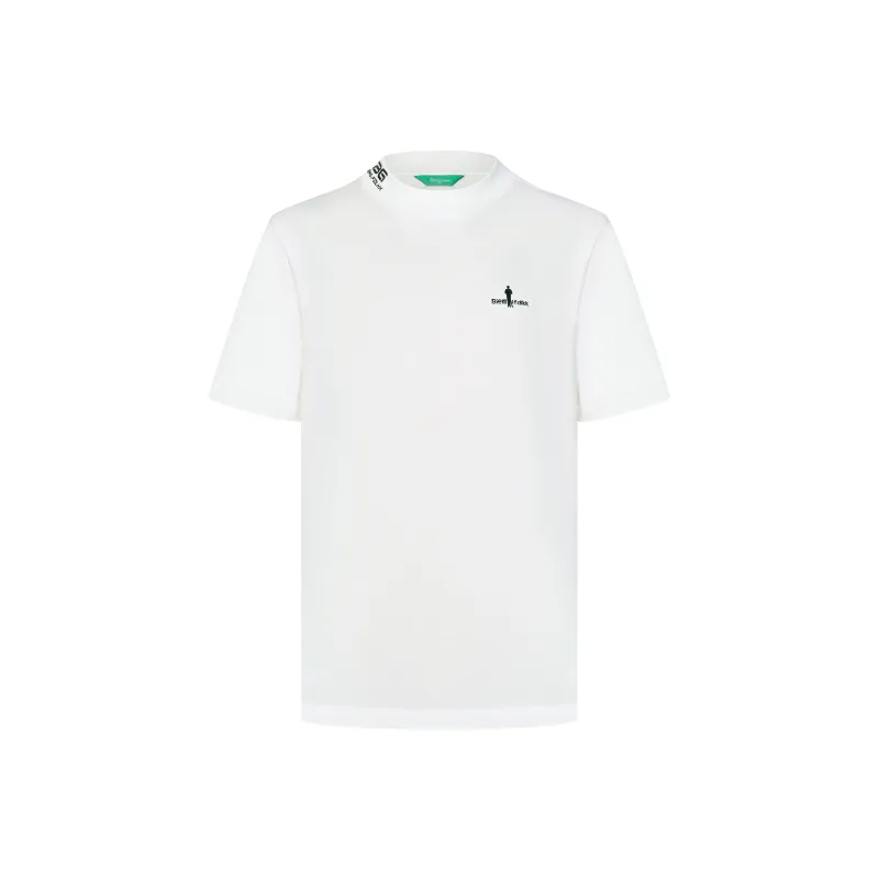 Biyin Leufen Half-Turtleneck Loose Fit Pullover Short-Sleeved T-Shirts Men's-0
