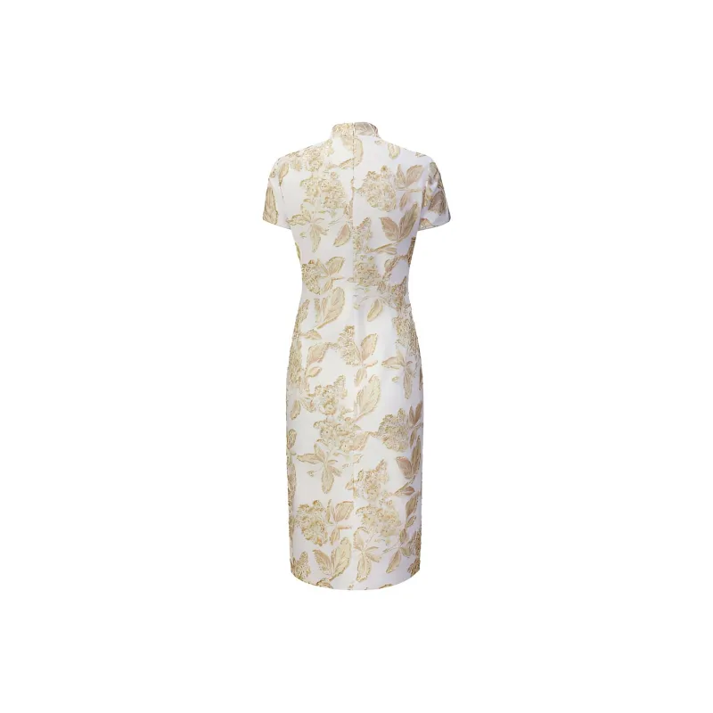SHANGHAI TANG Floral-jacquard Qipao Dress-1
