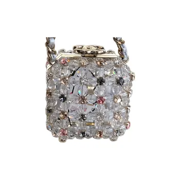 CHANEL Glazed Pearls With Rhinestone Evening Bag, Crossbody Bag, Shoulder Bag Trumpets Women's Transparent