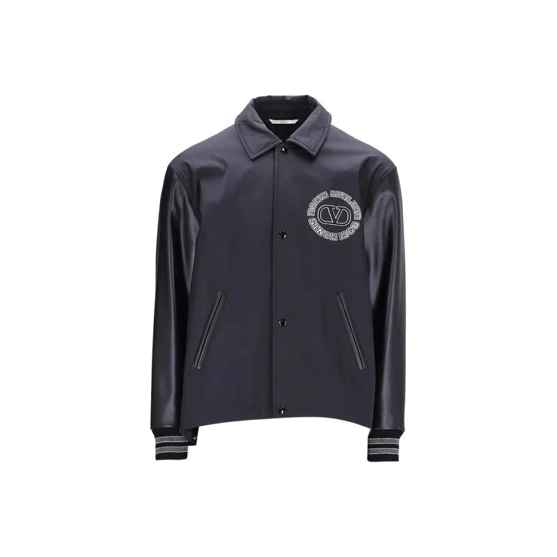Valentino Buttoned Long Sleeved Varsity Jacket-0