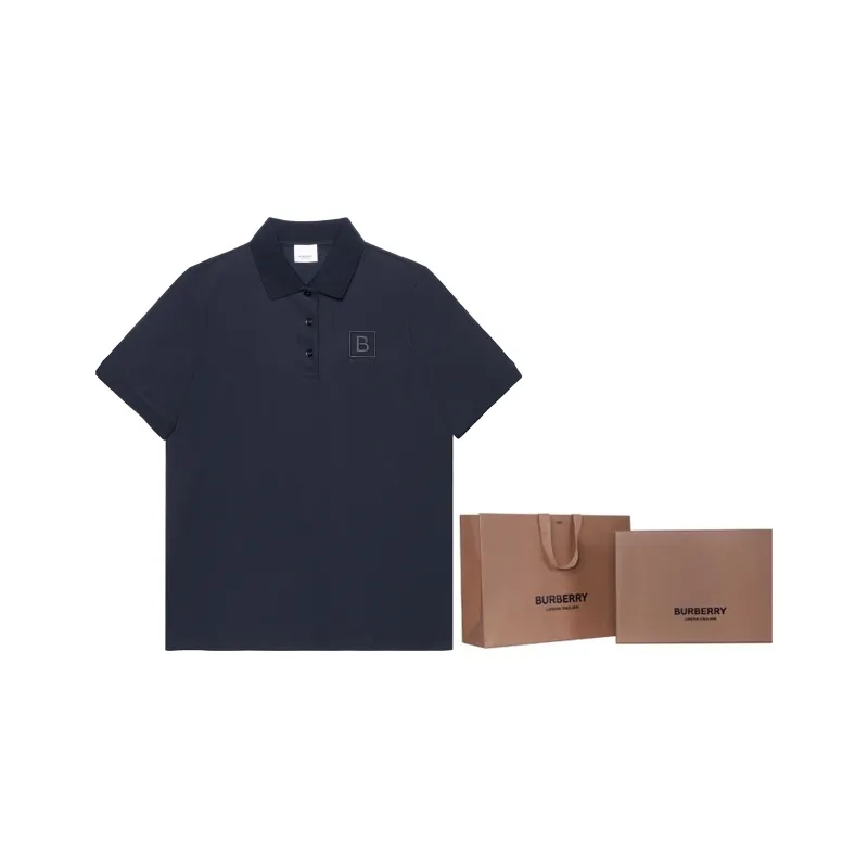 Burberry SS23 Polo Shirt Men's Marine Blue-4