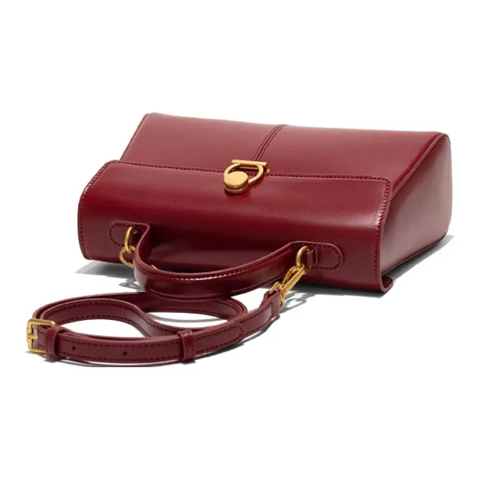 CLEVER& KETCH PU Shoulder Bag, Handbag Regular Women's Burgundy-5