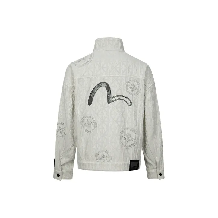 EVISU Denim Jackets Men Apricot All Over Print-1