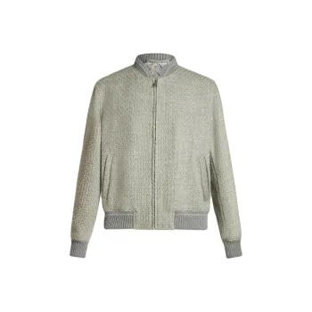 ETRO Chunky Knitted Bomber Jacket
