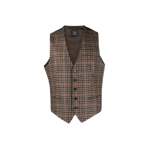 Tagliatore Checked V Neck Waistcoat